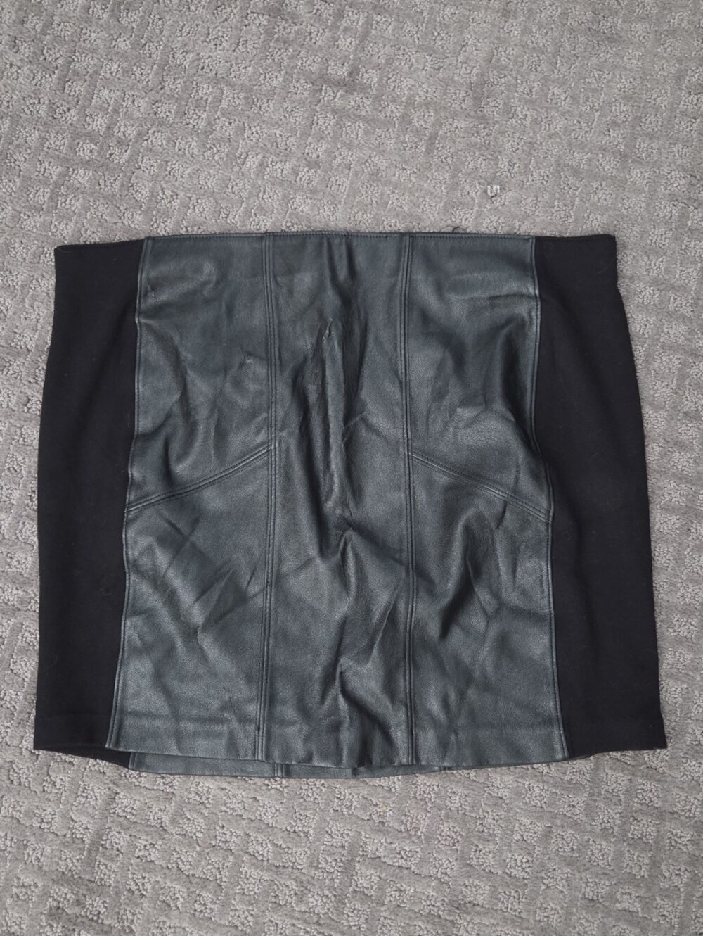 Rock & Republic Black Faux Leather Panel Pencil Skirt